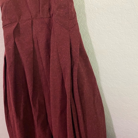 ALUF Brazilian Designer Docs Burgundy Pleated Barrel Leg Cottagecore Jumpsuit M - Picture 12 of 16